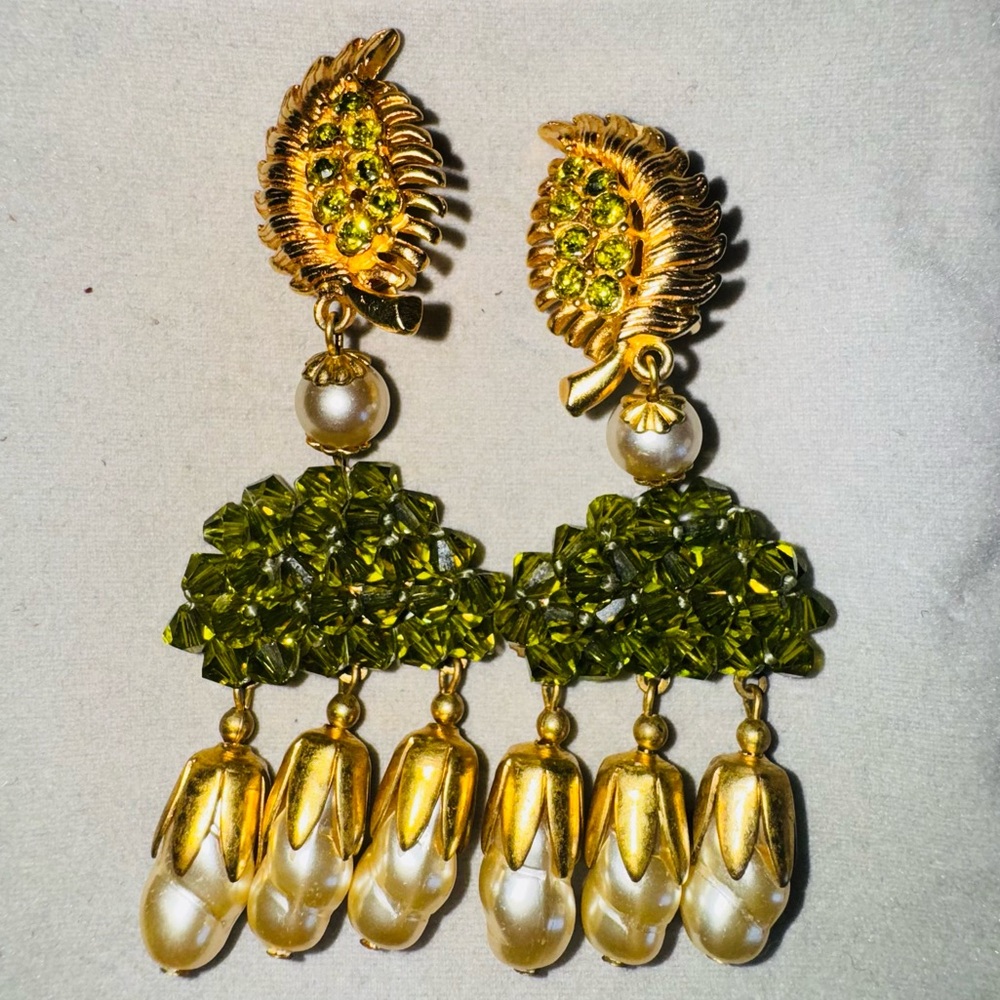 Sophisticated and Stunning Vintage Fazio Chandelier Earrings